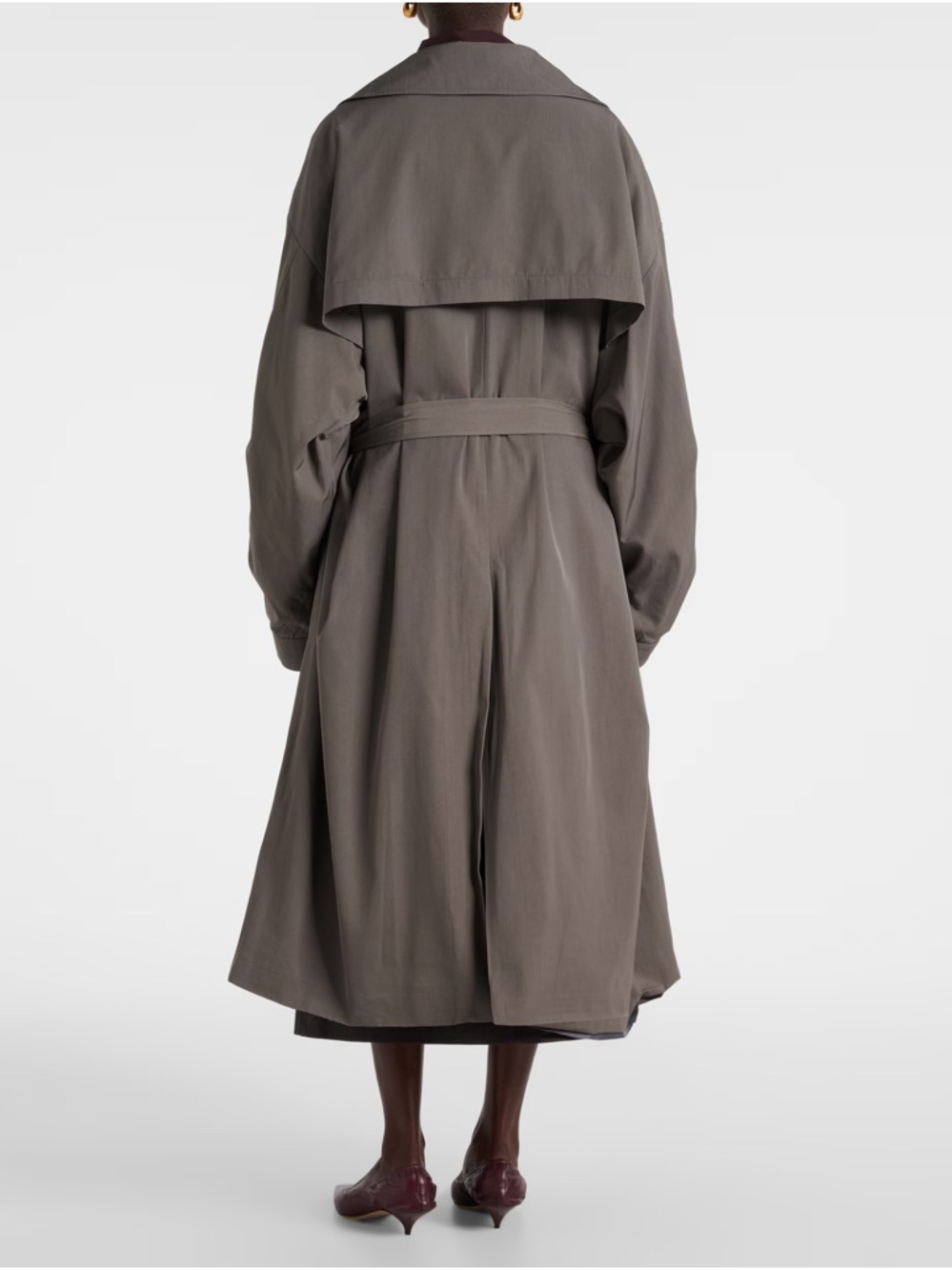 THE FRANKIE SHOP • Mavis Oversized Grey Trench Coat - Picture 5 of 16